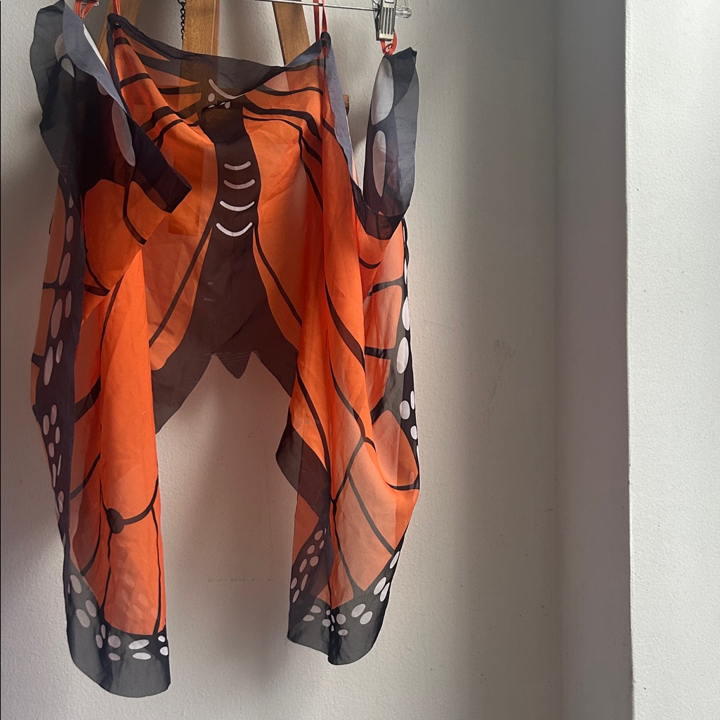 Free Orange Butterfly Wing Shawl